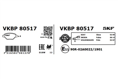 SKF VKBP 80517 EAN: 7316581301270.