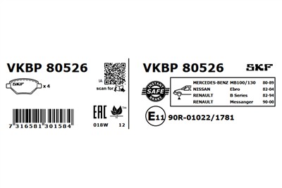 SKF VKBP 80526 EAN: 7316581301584.