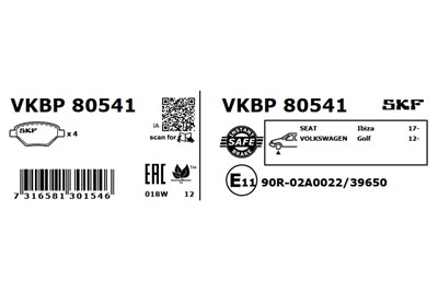 SKF VKBP 80541 EAN: 7316581301546.