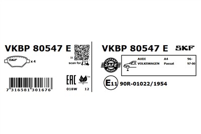 SKF VKBP 80547 E EAN: 7316581301676.