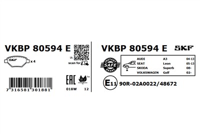 SKF VKBP 80594 E EAN: 7316581301881.