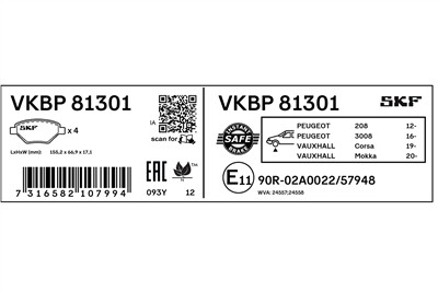 SKF VKBP 81301 EAN: 7316582107994.
