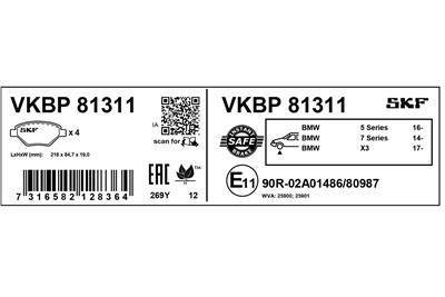 SKF VKBP 81311 EAN: 7316582128364.
