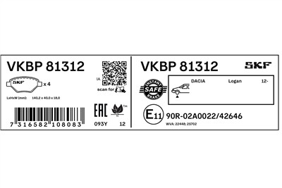SKF VKBP 81312 EAN: 7316582108083.