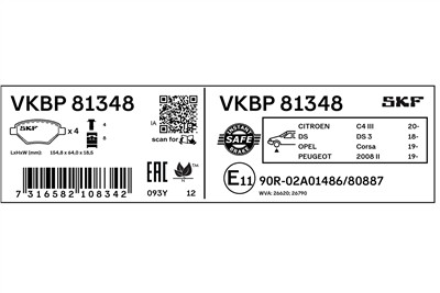 SKF VKBP 81348 EAN: 7316582108342.