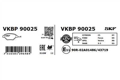 SKF VKBP 90025 EAN: 7316581296484.