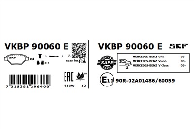 SKF VKBP 90060 E EAN: 7316581296460.