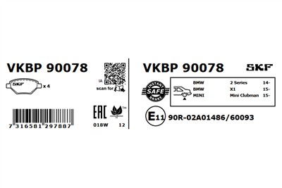 SKF VKBP 90078 EAN: 7316581297887.
