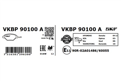SKF VKBP 90100 A EAN: 7316581296200.