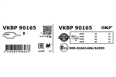 SKF VKBP 90165 EAN: 7316581296477.