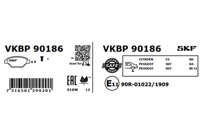 SKF VKBP 90186 EAN: 7316581299201.