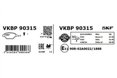 SKF VKBP 90315 EAN: 7316581300266.