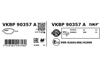SKF VKBP 90357 A EAN: 7316581297580.