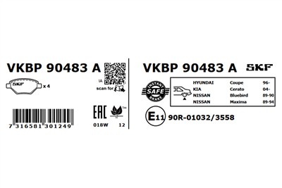 SKF VKBP 90483 A EAN: 7316581301249.