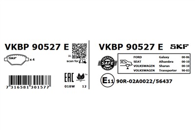 SKF VKBP 90527 E EAN: 7316581301577.