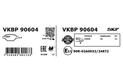 SKF VKBP 90604 EAN: 7316581301133.