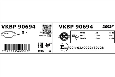 SKF VKBP 90694 EAN: 7316581495313.