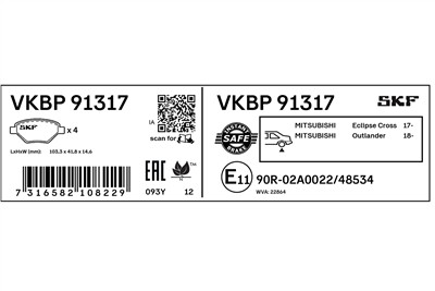 SKF VKBP 91317 EAN: 7316582108229.