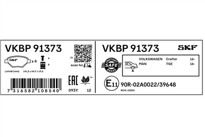 SKF VKBP 91373 EAN: 7316582108540.