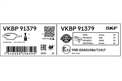 SKF VKBP 91379 EAN: 7316582108595.