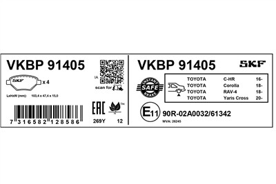 SKF VKBP 91405 EAN: 7316582128586.