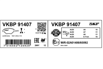 SKF VKBP 91407 EAN: 7316582128920.