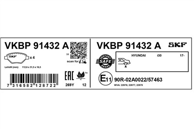 SKF VKBP 91432 A EAN: 7316582128722.