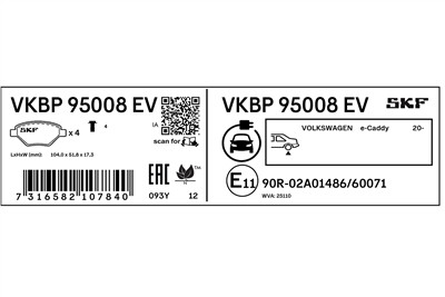SKF VKBP 95008 EV EAN: 7316582107840.