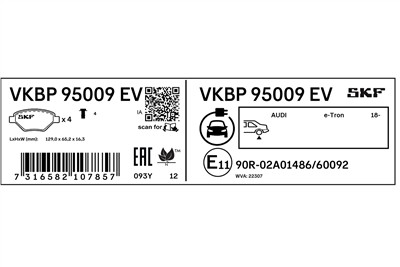 SKF VKBP 95009 EV EAN: 7316582107857.
