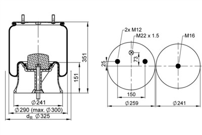 CONTITECH AIR SPRING 4022 N P05 Číslo výrobce: 72206. EAN: 4054389114151.