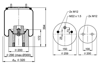 CONTITECH AIR SPRING 4157 N P14 Číslo výrobce: 69529. EAN: 4054391107448.