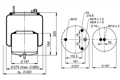 CONTITECH AIR SPRING 4560 N P02 Číslo výrobce: 75758. EAN: 4054387169139.