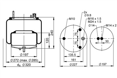 CONTITECH AIR SPRING 4562 N P03 Číslo výrobce: 75810. EAN: 4054391121314.