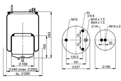 CONTITECH AIR SPRING 4570 N P02 Číslo výrobce: 75811. EAN: 4054387169146.