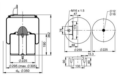 CONTITECH AIR SPRING 4580 N P01 Číslo výrobce: 75813. EAN: 4054387169160.