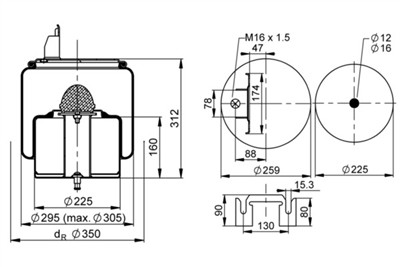 CONTITECH AIR SPRING 4580 N P02 Číslo výrobce: 75814. EAN: 4054387169177.