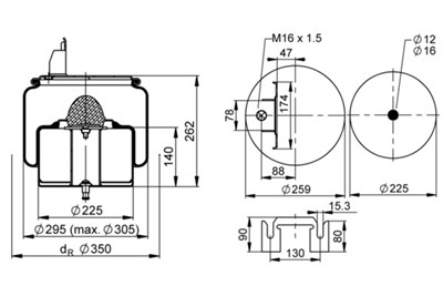 CONTITECH AIR SPRING 4582 N P01 Číslo výrobce: 76116. EAN: 4054391122076.