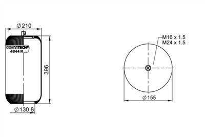 CONTITECH AIR SPRING 4644 N Číslo výrobce: 74007. EAN: 4054391110004.
