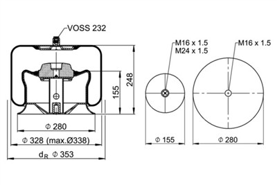 CONTITECH AIR SPRING 4737 N P25 Číslo výrobce: 600173.