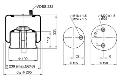 CONTITECH AIR SPRING 4786 N P21 Číslo výrobce: 600210. EAN: 4054387100439.