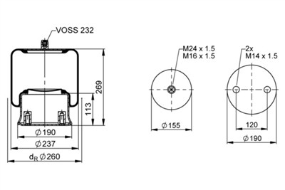 CONTITECH AIR SPRING 4786 N P23 Číslo výrobce: 600326. EAN: 4054391143477.