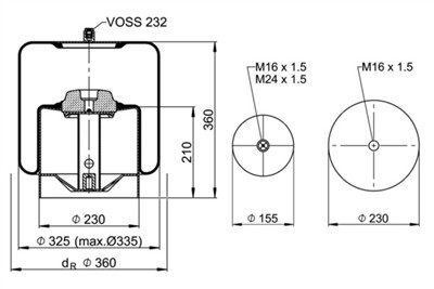 CONTITECH AIR SPRING 4838 N P23 Číslo výrobce: 600202. EAN: 4054387100460.