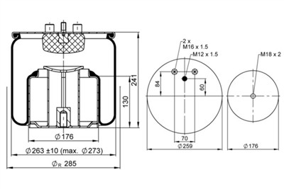 CONTITECH AIR SPRING 4878 N1 P01 Číslo výrobce: 78121. EAN: 4054391130842.