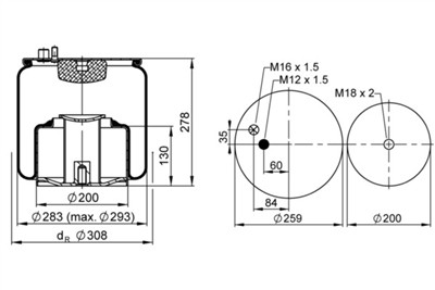CONTITECH AIR SPRING 4884 N1 P06 Číslo výrobce: 63417. EAN: 4054387100774.