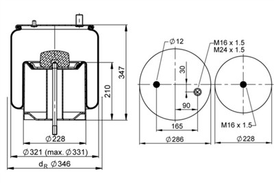 CONTITECH AIR SPRING 4911 N P06 Číslo výrobce: 67741. EAN: 4054391105970.