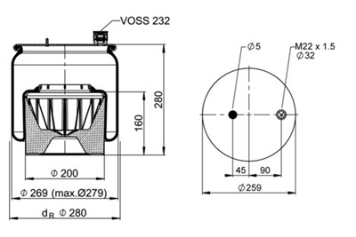 CONTITECH AIR SPRING 6122 N P46 Číslo výrobce: 74984. EAN: 4054391116570.