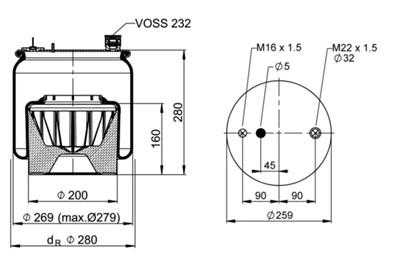 CONTITECH AIR SPRING 6122 N P47 Číslo výrobce: 74985. EAN: 4054391116587.