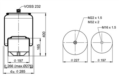 CONTITECH AIR SPRING 6123 N P40 Číslo výrobce: 74986. EAN: 4054391116594.