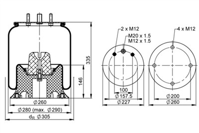 CONTITECH AIR SPRING 6618 N P01 Číslo výrobce: 78043. EAN: 4054387187768.