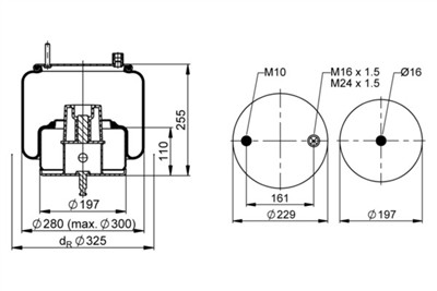 CONTITECH AIR SPRING 6632 N P02 Číslo výrobce: 53869. EAN: 4054396100154.